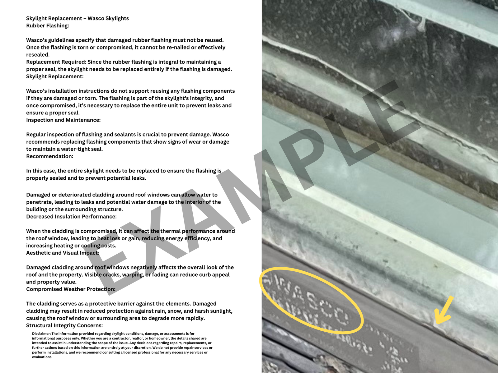 Skylight leaks example from drone inspection